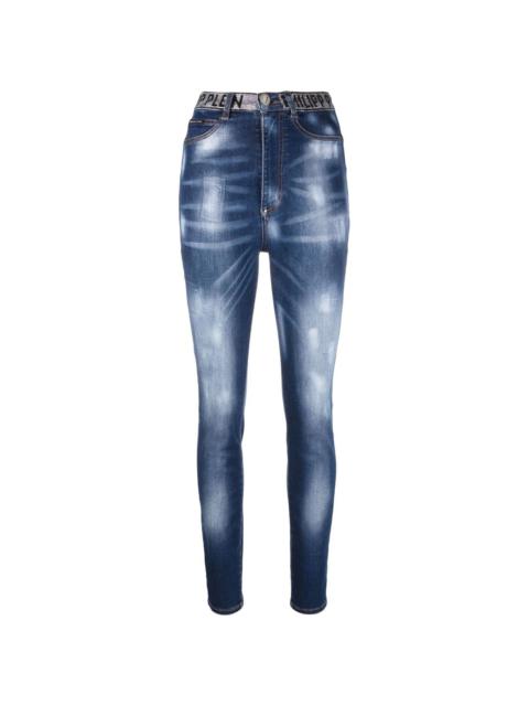 PHILIPP PLEIN super high waist denim jeggings