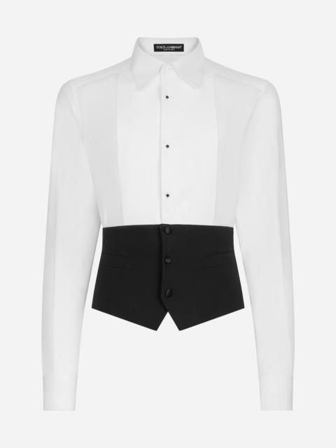 Tuxedo shirt with vest bottom section