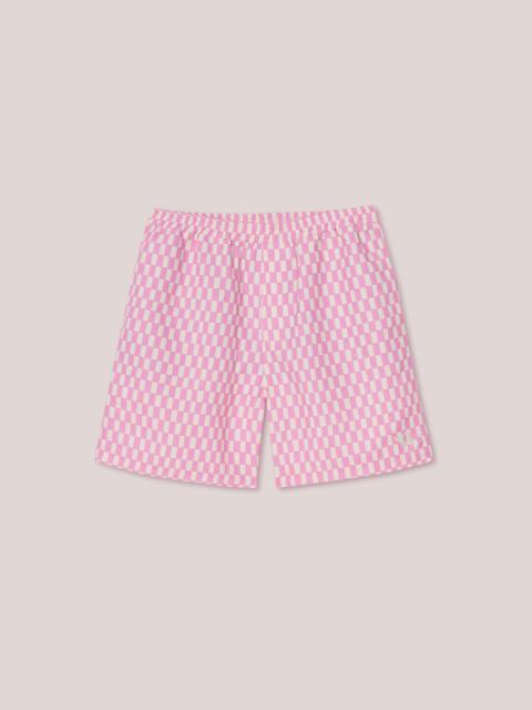 Nanushka KENAN - Recycled polyester shorts - Creme/pink oblong check