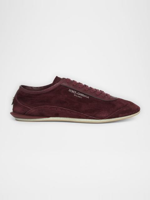 Dolce & Gabbana Men's Lipari Suede T-Toe Low-Top Sneakers