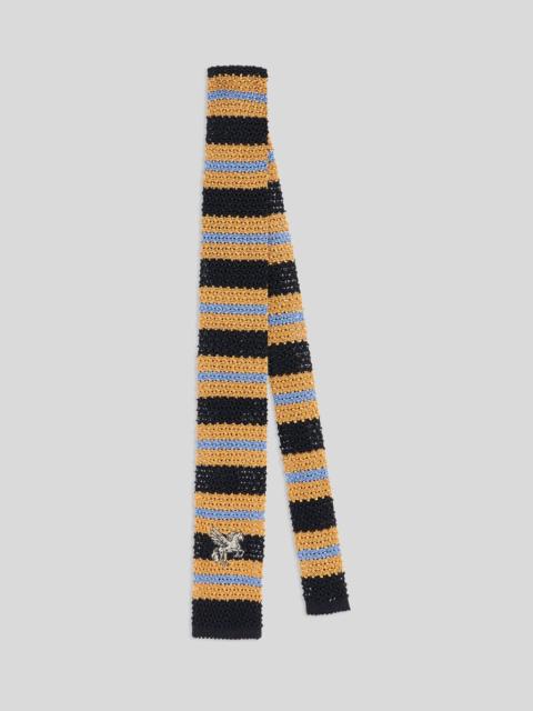 Etro KNIT SILK TIE WITH STRIPES AND PEGASO