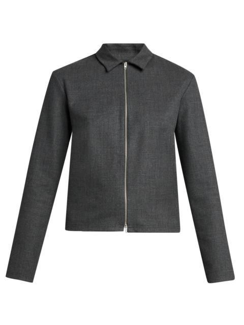 Jil Sander Women's Stretch-Wool Zip-Front Shirt - Asphalt