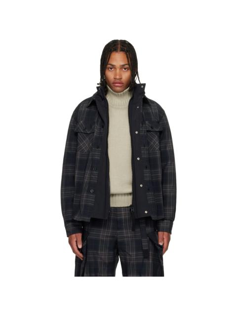 sacai Black Plaid Shirt