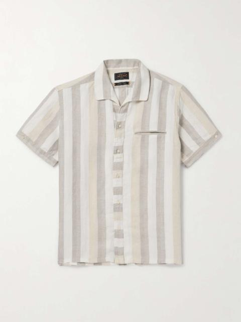 BEAMS PLUS Striped Herringbone Linen Shirt
