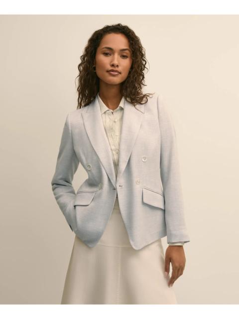 Brooks Brothers Viscose Melange Tweed Double-Breasted Jacket