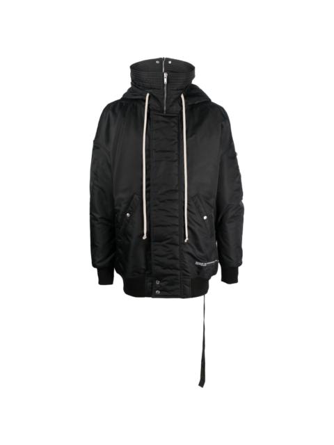 Rick Owens logo-patch hooded jacket