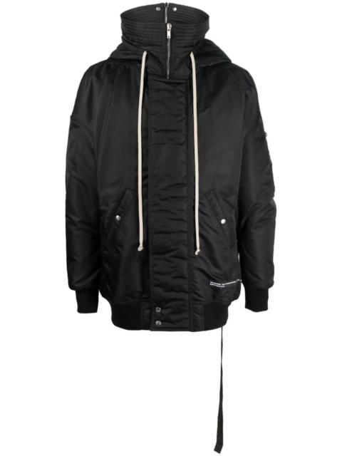 Rick Owens logo-patch hooded jacket