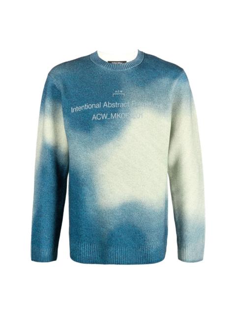 gradient-knit crew-neck jumper