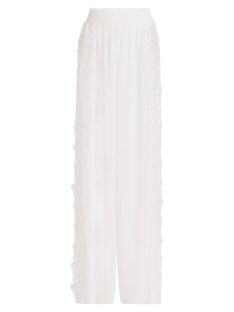 RAMY BROOK Women's Athena Lace Wide-Leg Cover-Up Pants - White