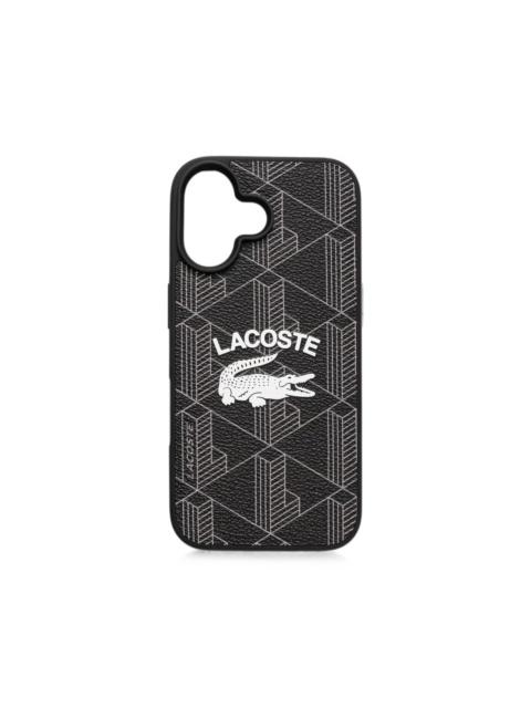 LACOSTE logo-print geometric-pattern iPhone 16 case