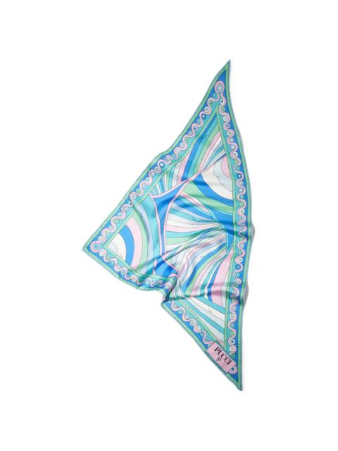 Iride and Onde-print silk scarf