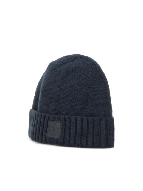 Stone Island compass-logo cuff beanie