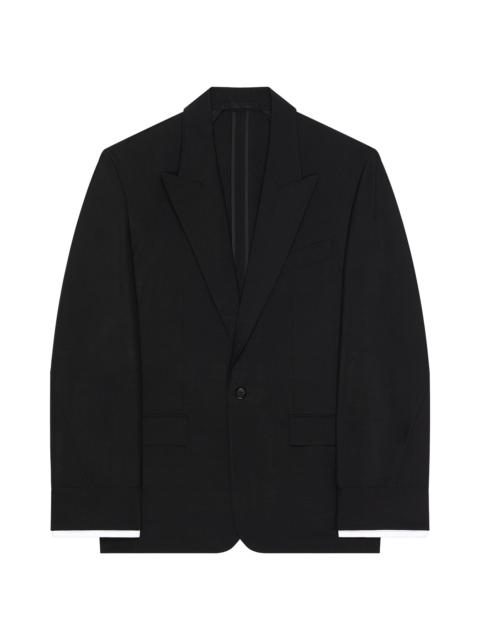 Givenchy Men's Couture Seam Single-Breasted Jacket in Wool and Mohair - Black