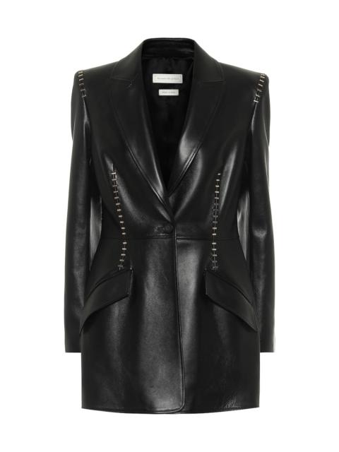 Studded leather blazer