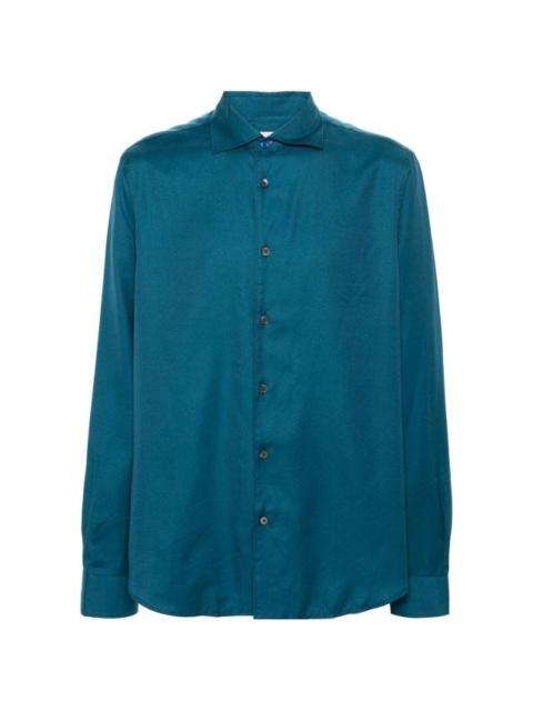 Blue Textured buttoned shirt