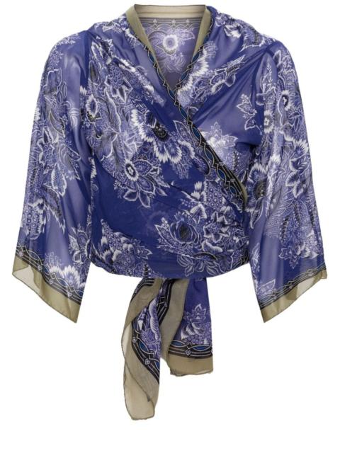 Etro floral-print tied blouse
