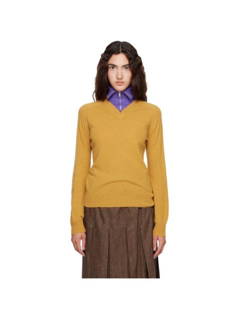 MM6 Maison Margiela Yellow Layered Neckline Sweater
