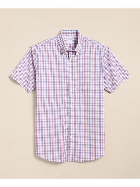 Brooks Brothers Performance Series Stretch Polo Button-Down Collar, Check Sport Shirt