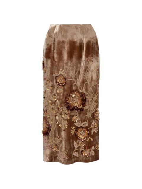 BIYAN sequin-embellished midi skirt