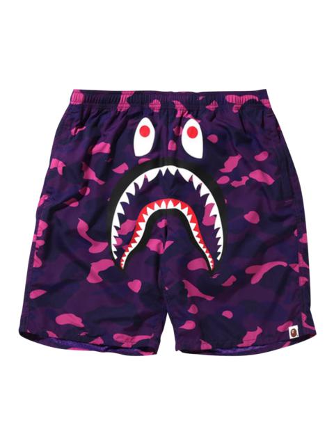 BAPE Color Camo Shark Beach Shorts 'Purple'