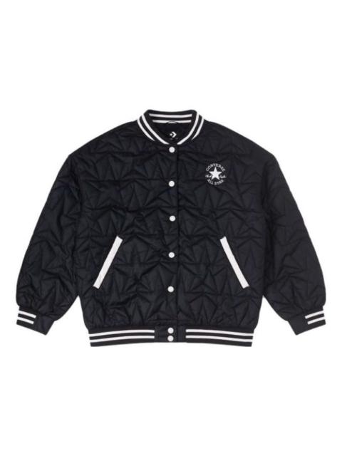 Converse (WMNS) Converse RPC Padded Baseball Bomber Jacket 'Black White' 10025223-A03