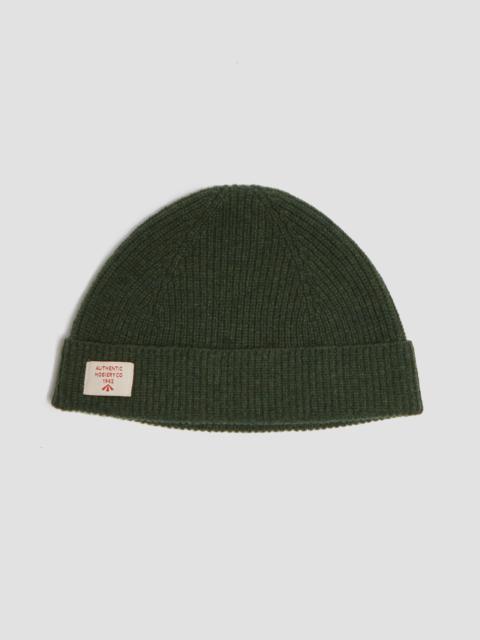 Nigel Cabourn Lambswool Beanie in Rosemary Green