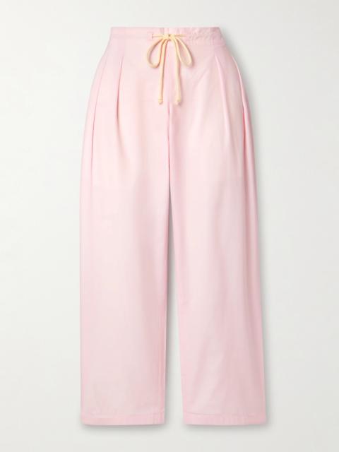 MARIA McMANUS Pleated Organic Cotton-poplin Tapered Pants