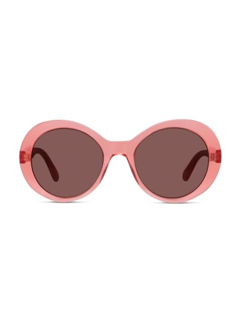 Stella McCartney Women's Falabella Pins 54MM Round Sunglasses - Transparent Coral Bordeaux