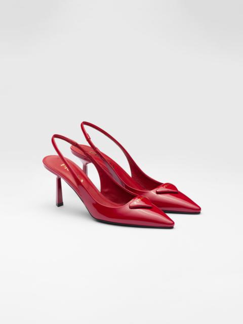 Patent leather slingback pumps