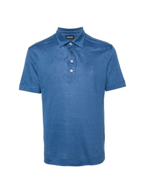 mÃ©lange linen polo shirt