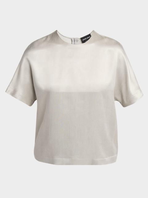 GIORGIO ARMANI Cupro Short-Sleeve Blouse