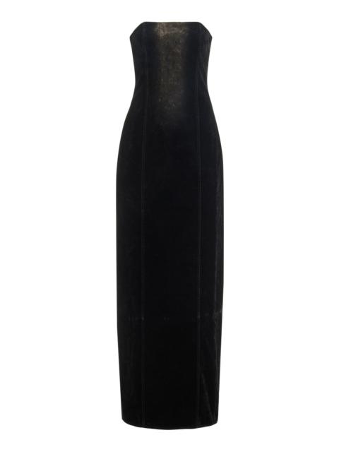 Ralph Lauren Elowynne Strapless Denim Gown black