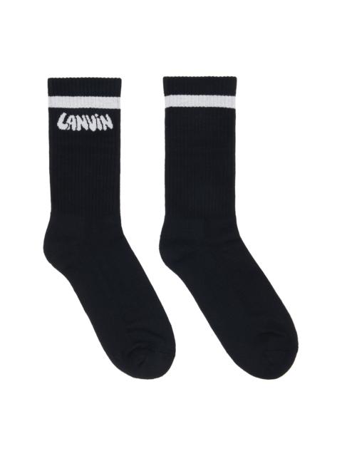 Lanvin Black 'Lanvin' Cotton Socks