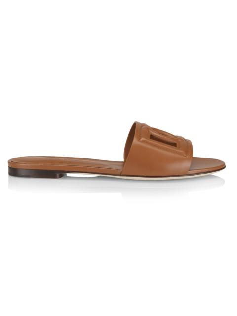 Dolce & Gabbana Women's DG Interlocked Leather Sandals - Marrone