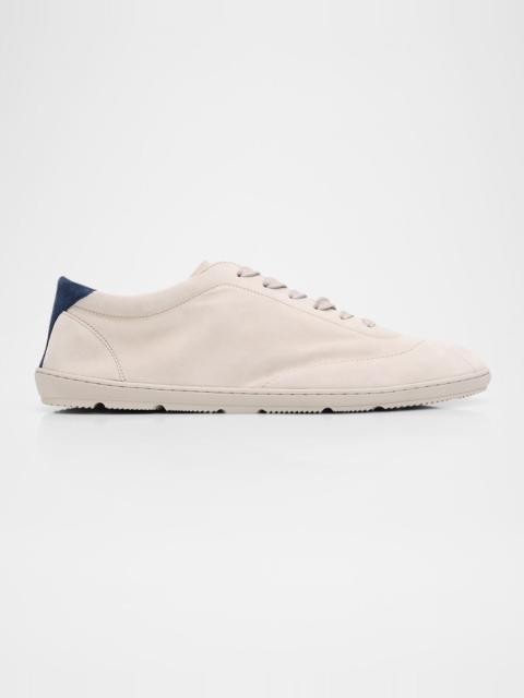 Brunello Cucinelli Men's Suede T-Toe Low-Top Sneakers