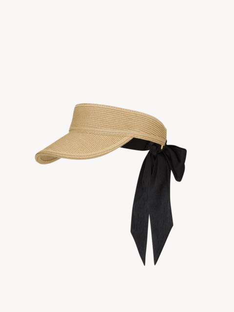SAINT LAURENT VISOR IN STRAW WITH SCARF
