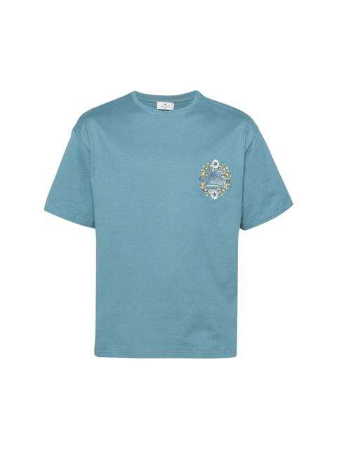 Pegaso-embroidered cotton T-shirt