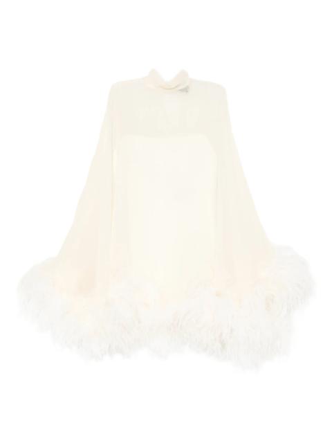 Taller Marmo Taller Marmo Feather-detail High-neck Mini Dress
