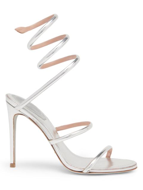 RENE CAOVILLA Women's Cleo 105MM Leather Sandals - Silver Mirror Calf