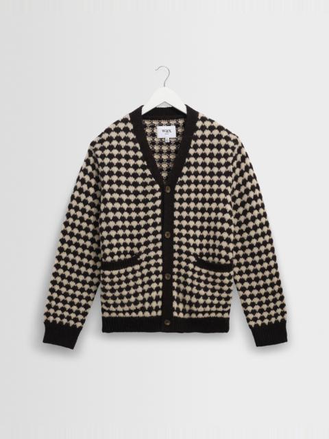 Wax London Walker - Black And Ecru Bubble Knit Cardigan