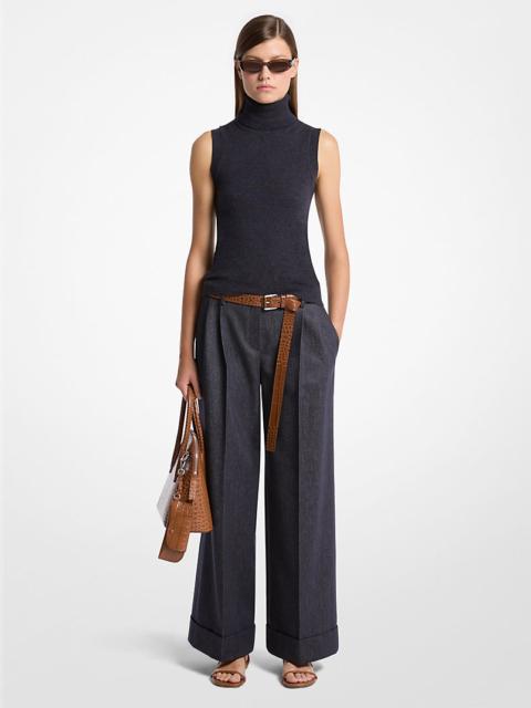 MICHAEL KORS COLLECTION Cashmere Sleeveless Turtleneck