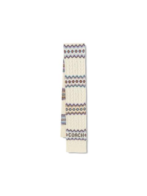 COACH cable-knit geometric scarf