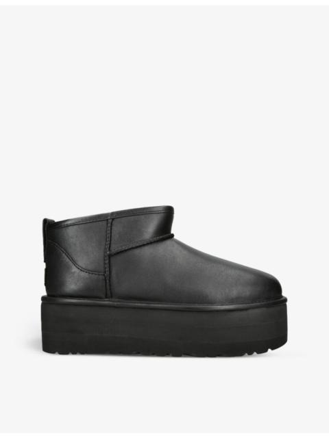 UGG Classic Ultra Mini Platform suede and shearling boots