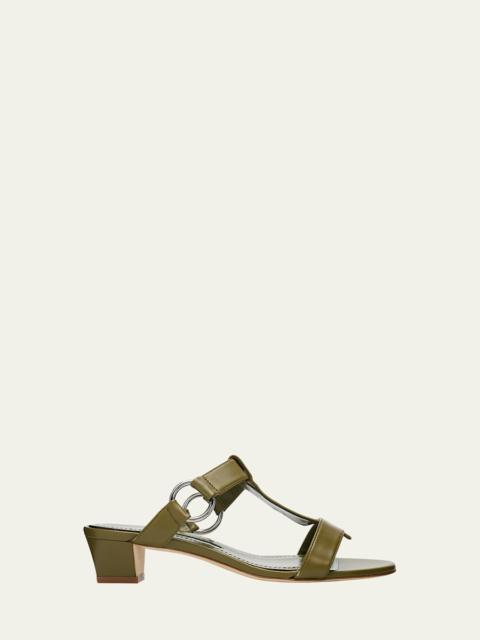 Manolo Blahnik 30mm Mionamu T-Bar Slide Sandals