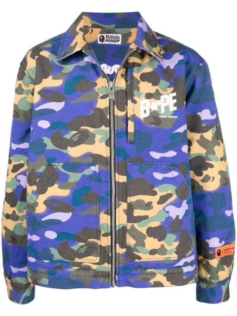 Heron Preston x BAPE camouflage zip-front jacket