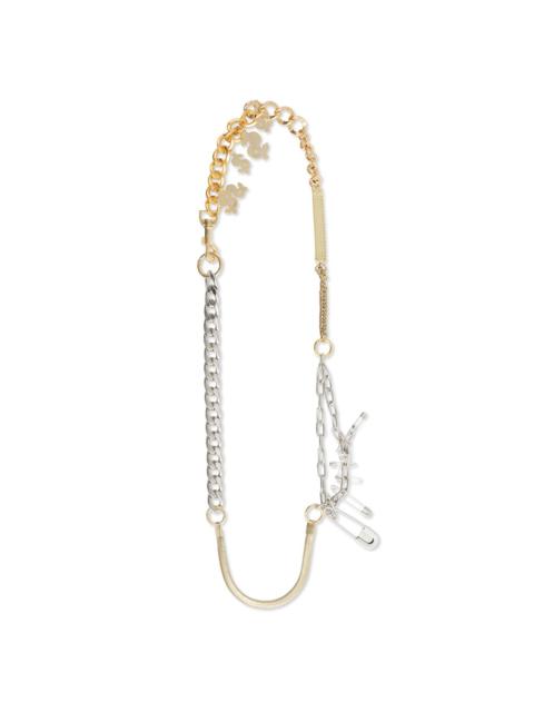 SACAI MIXED LONG CHAIN NECKLACE - GOLD/SILVER