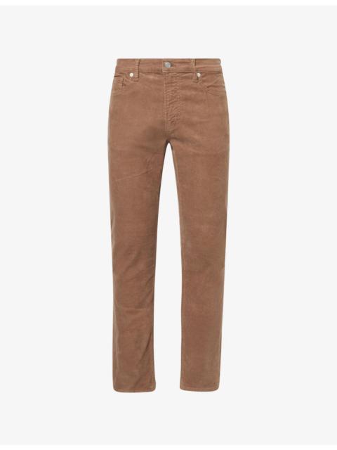 FRAME Mid-Rise Straight-Leg Cotton-Corduroy Trousers