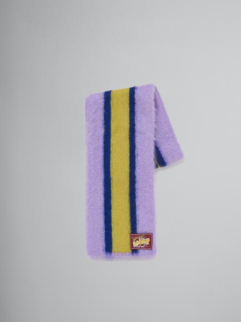 Marni PURPLE MOHAIR SCARF WITH MARNI LETTERING