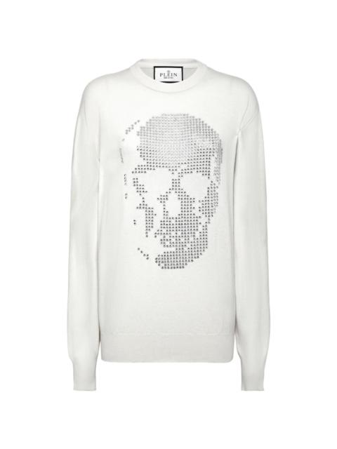 skull-motif crystal-embellished sweatshirt