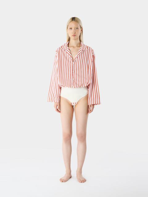 SUNNEI BODY SHIRT/  white & red stripes